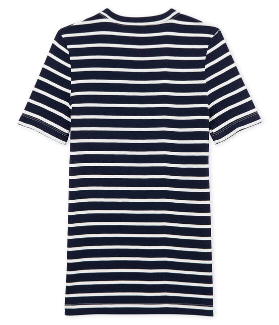 women's short sleeved striped t-shirt SMOKING blue/MARSHMALLOW white
