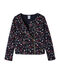 Quilted double knit cardigan SMOKING blue/MULTICO white