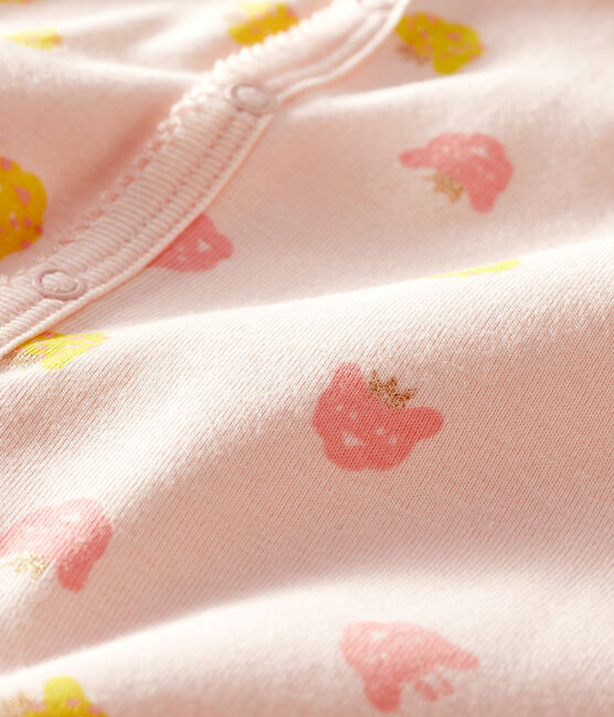 Baby Girls' Rib Knit Playsuit FLEUR pink/MULTICO white
