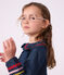 Children's plain, long-sleeved denim dress blue