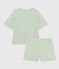 Women's Plain Cotton Pyjama Shorts and T-shirt. HERBIER green