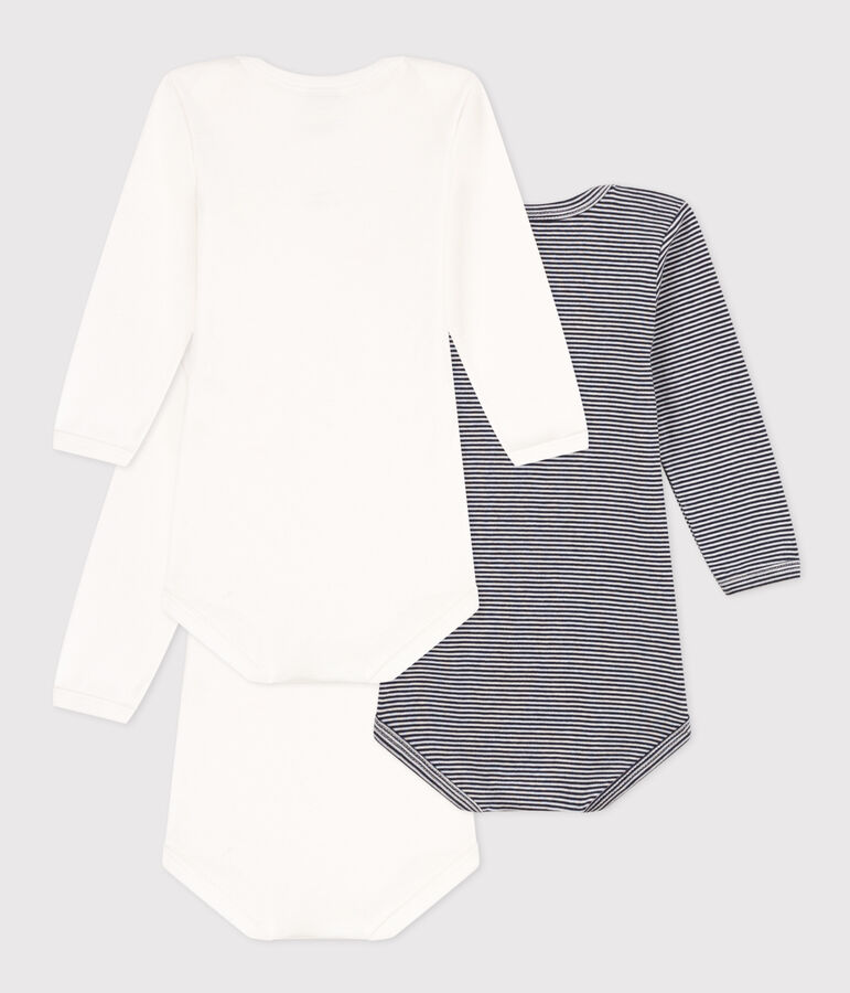 Babies' Paris Themed Long-Sleeved Cotton Bodysuits - 3-Pack multicolor