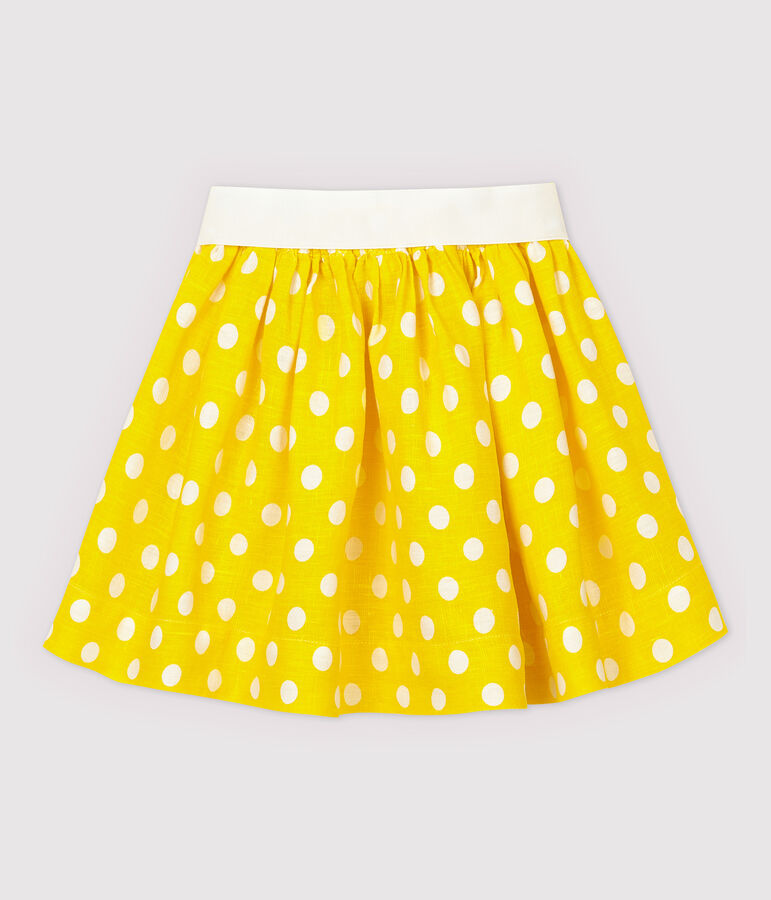 Girls' Linen Skirt yellow/white
