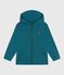 Children's plain cotton zip-up hoodie DRAGONFLY green