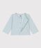 Babies' plain cotton cardigan blue