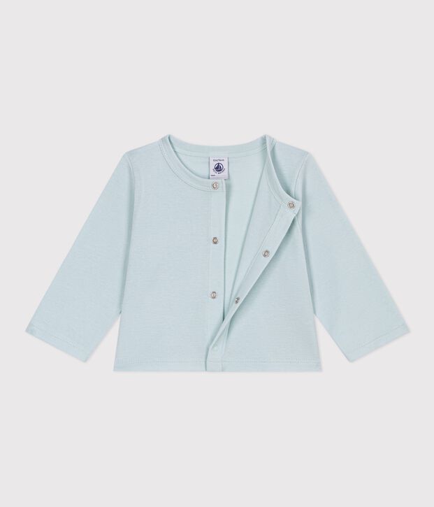 Babies' plain cotton cardigan green