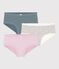 Pack of children's high-waisted cotton pants with a flower pattern multicolor