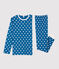 Boys' Star Print Organic Cotton Pyjamas MALLARD /MARSHMALLOW
