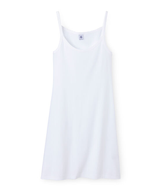 Women's sleeveless dress ECUME white