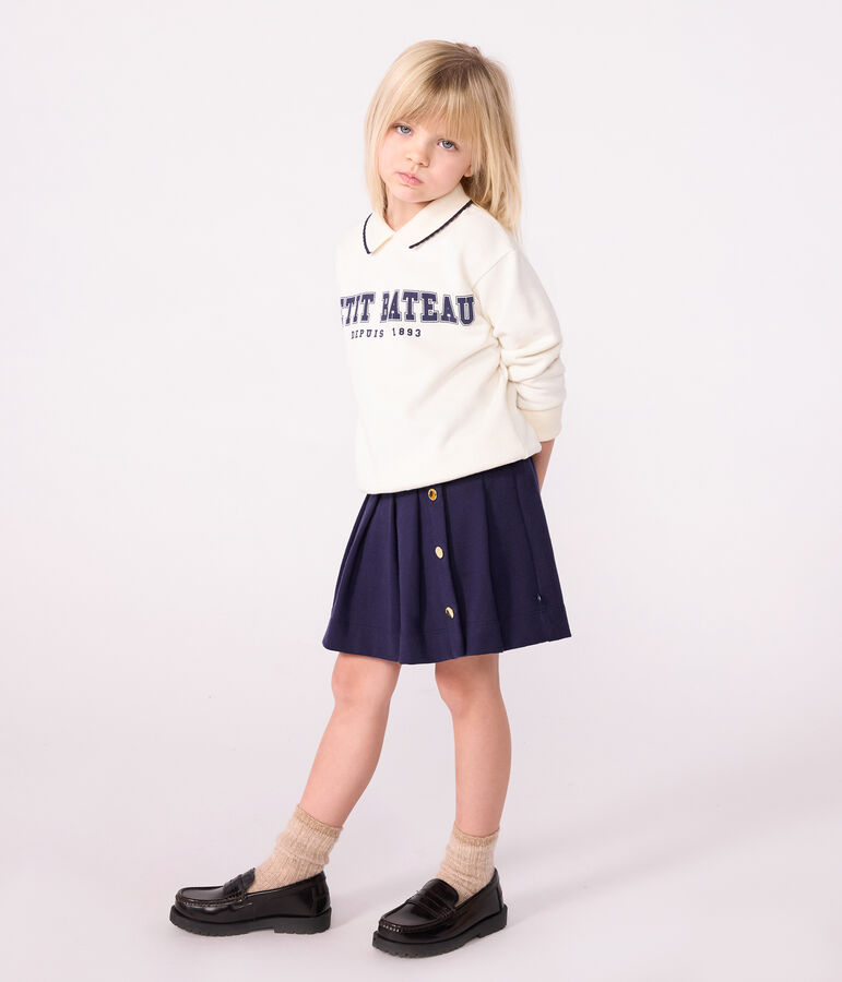 Children's printed cotton sweatshirt Ecru