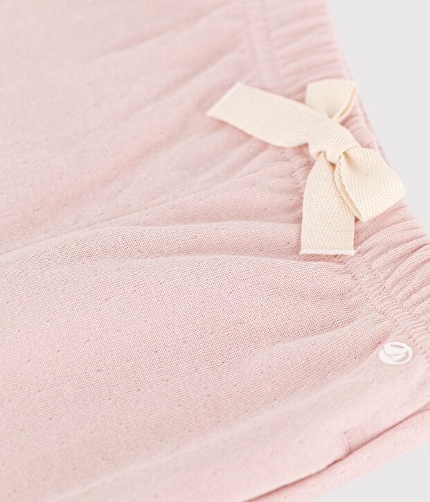 Babies' Plain Tube Knit Trousers pink