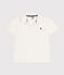 Boys' Short-Sleeved Cotton Polo Shirt MARSHMALLOW white