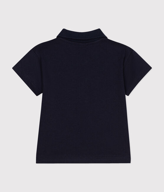 Babies' Short-Sleeved Cotton Polo Shirt SMOKING blue