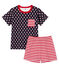 Boys' cropped ribbed pyjamas SMOKING blue/MULTICO white