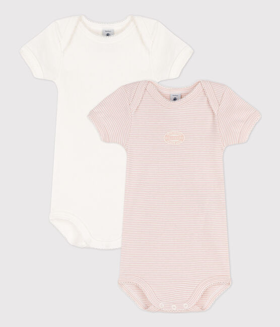 Babies' Short-Sleeved Pinstriped Cotton Bodysuits - 2-Pack variante 1
