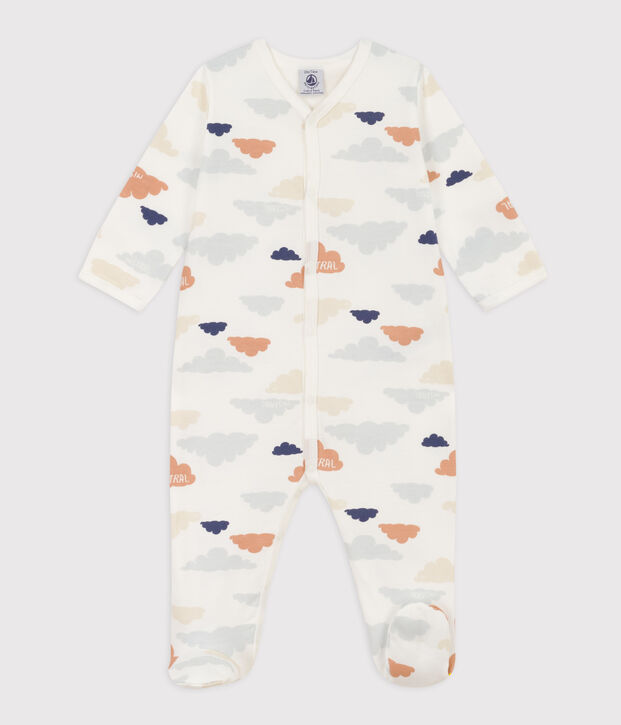 Patterned Fleece Sleepsuit white/multicolor