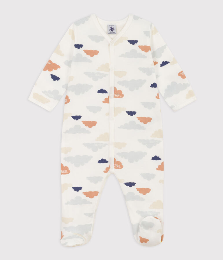 Patterned Fleece Sleepsuit white/multicolor