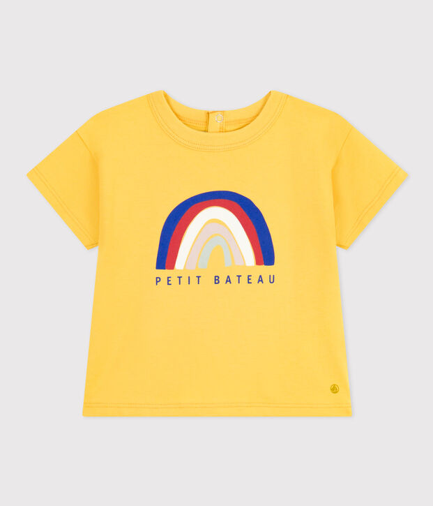 Babies' Short-Sleeved Lightweight Jersey T-Shirt yellow