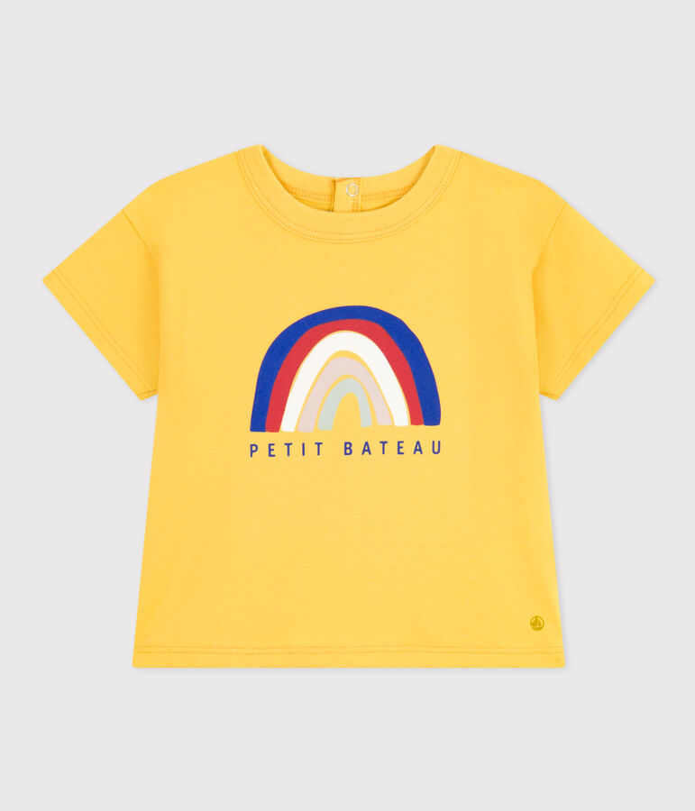 Babies' Short-Sleeved Lightweight Jersey T-Shirt yellow