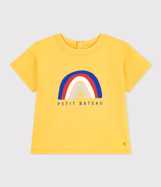 Babies' Short-Sleeved Lightweight Jersey T-Shirt NECTAR yellow