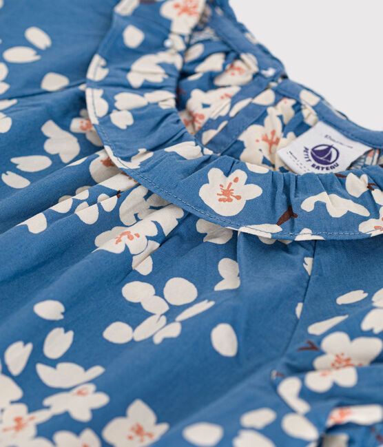 Babies' Short-Sleeved Poplin Blouse BEACH blue/MULTICO