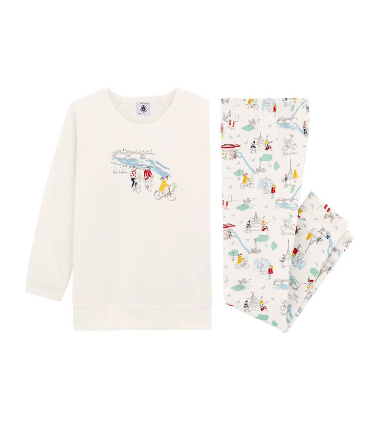 Little girl's pyjamas MARSHMALLOW white/MULTICO white