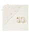 Unisex baby's set of bath towel and slippers MARSHMALLOW white/MULTICO white