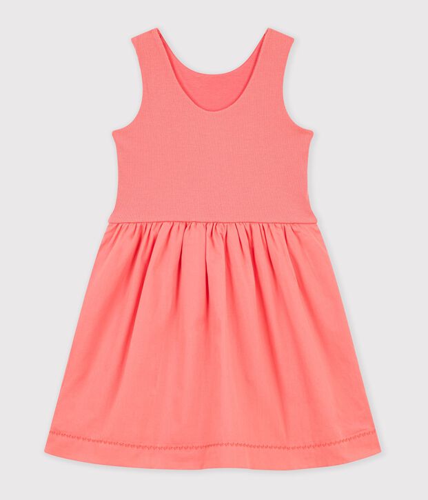 Children's sleeveless plain cotton dress FLAMAND
