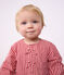 Babies' long-sleeved stripy cotton blouse pink/pink