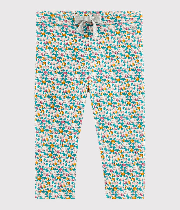 Baby girl's trousers white/multicolor