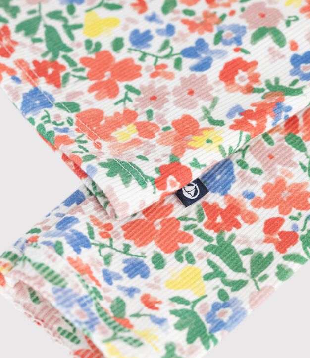 Children's cotton cardigan with flowers white/multicolor