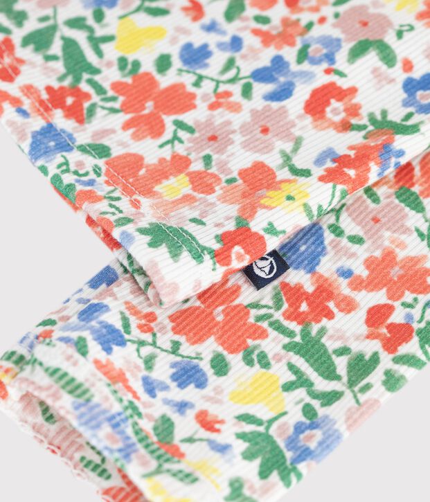 Children's cotton cardigan with flowers white/multicolor