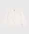 Children's cotton cardigan with a decorative stitch pattern MARSHMALLOW white