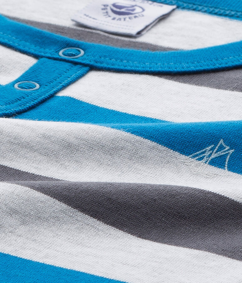 Boys' pyjamas in striped jersey grey/grey/grey