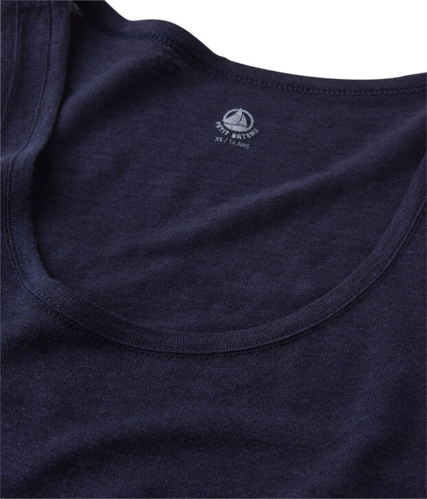 Women's linen vest top blue