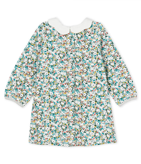 Baby Girls' Long-Sleeved Print Dress BELUGA grey/MULTICO white