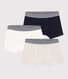 Boys' Plain Cotton Boxer Shorts - 3-Pack