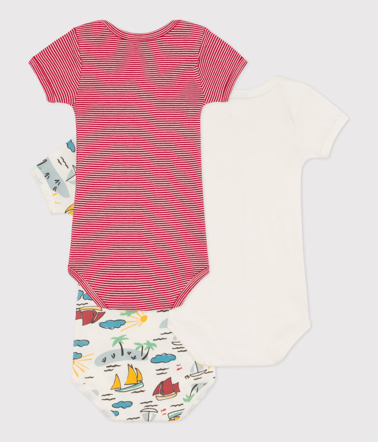 Short-Sleeved Cotton Explorer Bodysuits - 3-Pack multicolor