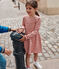 Girls' long-sleeved thick cotton dress ROSEWOOD pink/AVALANCHE