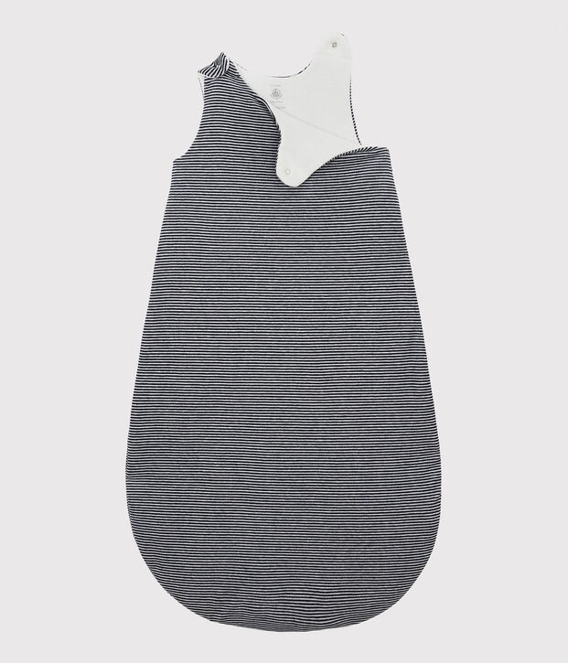 Babies' Stripy Organic Cotton Sleeping Bag blue/white