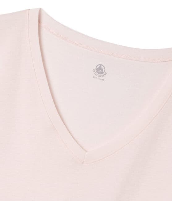 Women's Short-Sleeved V-Neck T-Shirt FLEUR pink