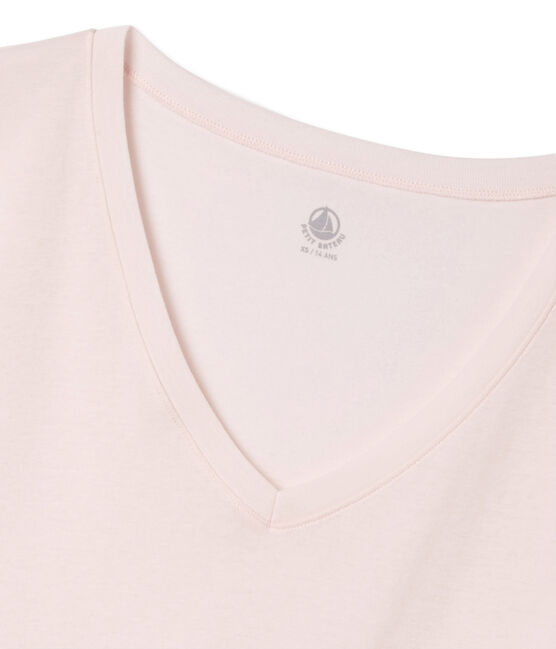 Women's Short-Sleeved V-Neck T-Shirt FLEUR pink
