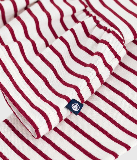Children's cotton Breton top MILK red/AMARANTE