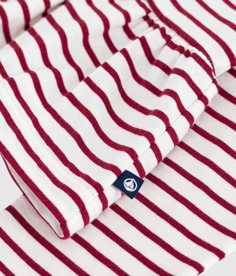 Children's cotton Breton top Ecru/red