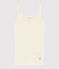 Girls' Strappy Top in Cotton and Wool MARSHMALLOW white