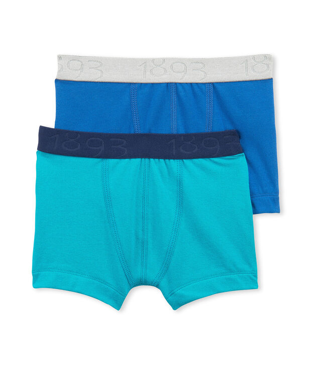 Set of 2 boy's plain stretch jersey boxers . set