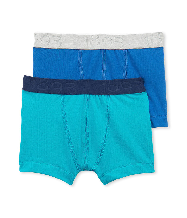 Set of 2 boy's plain stretch jersey boxers . set