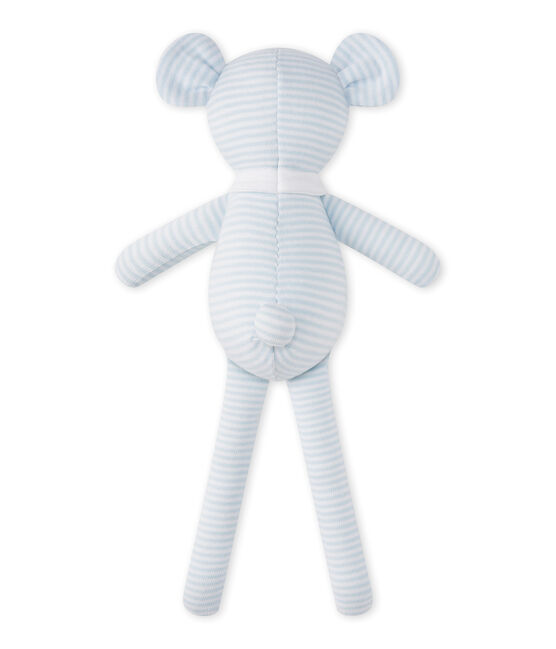 Bear comfort object in milleraies stripes FRAICHEUR blue/ECUME CN white