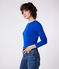 Women's Iconic plain cotton T-shirt SURF blue