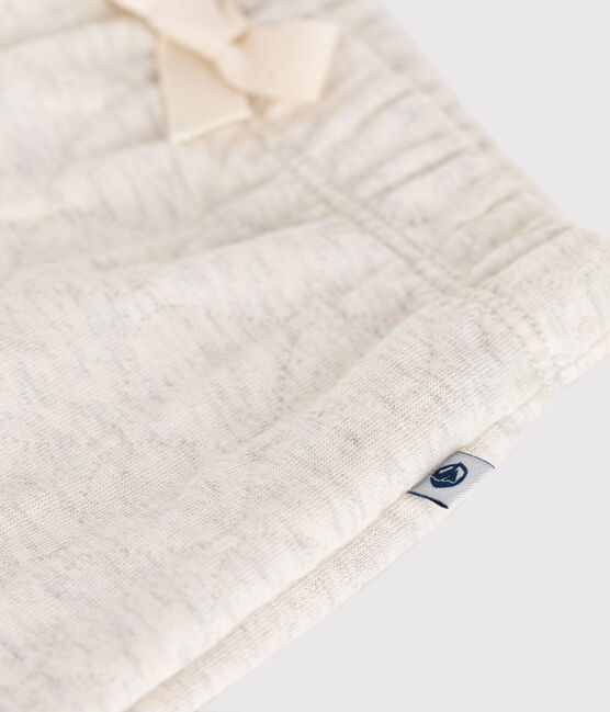 Babies' quilted tube knit trousers MONTELIMAR CHINE beige